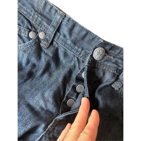 Affliction Jeans Mens 28x30 Blue Ace Slim Straight Button Fly Wrinkle Rinse Wash - Picture 9 of 9